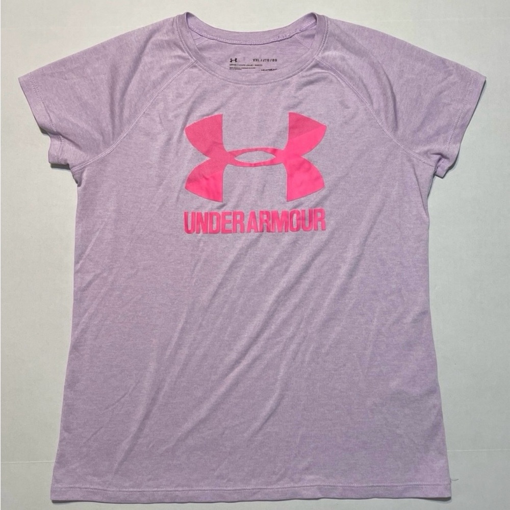 Under Armour Light Purple Girls Short Sleeve Loose Heat Gear Tee Size XL